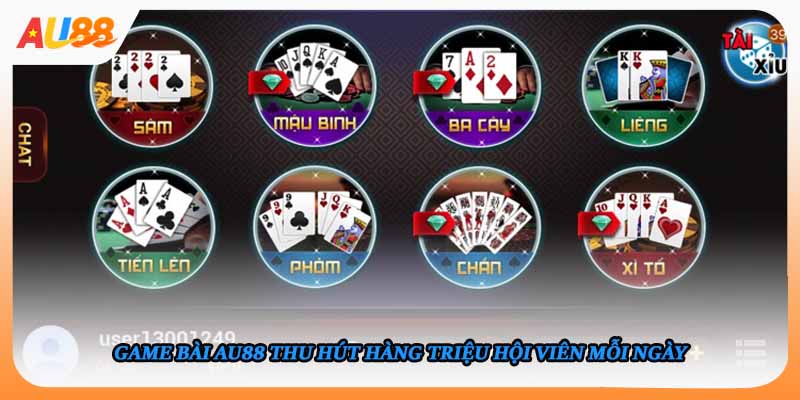 Game bài AU88 thu hút hàng triệu hội viên mỗi ngày